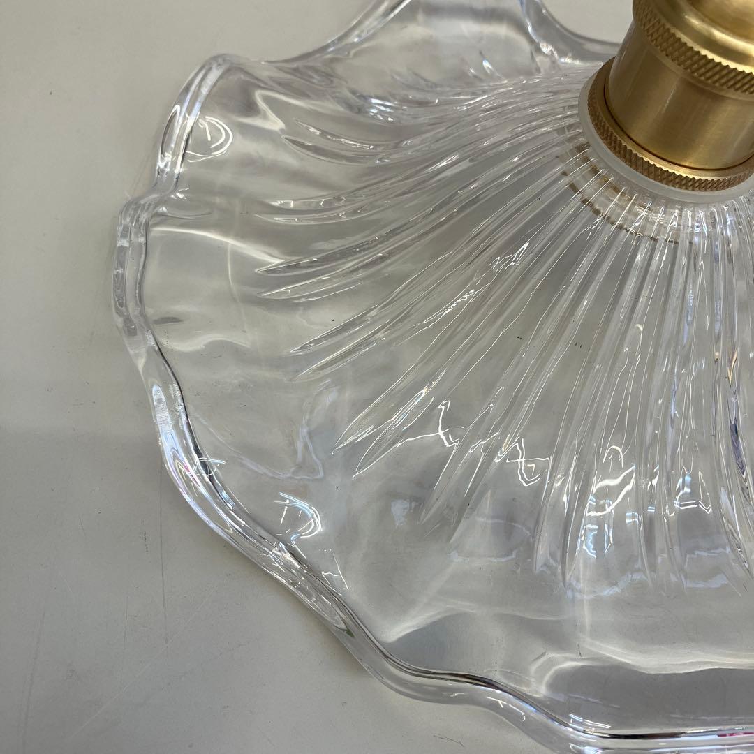 昭和レトロ アンティーク ペンダントライト 真鍮 ガラスシェード 照明器具