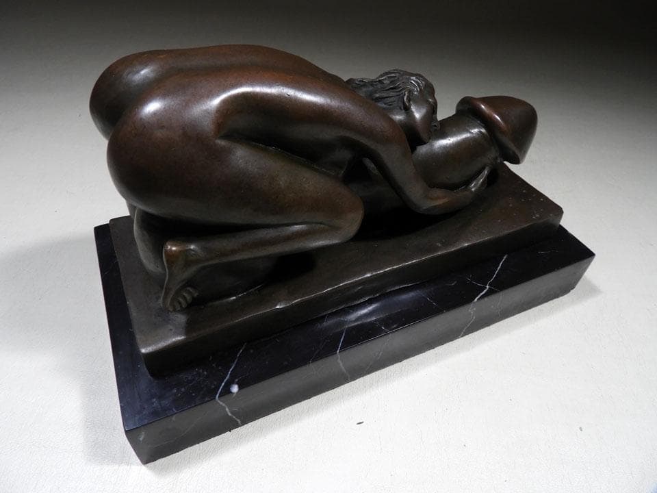 ●J.Mavchi 絶版作ブロンズ 大理石 銅像 男根 写実像 縁起物 春画