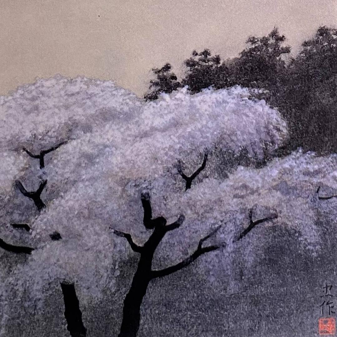 大山忠作、【春宵爛漫】、希少な額装用画集より、新品額装付、状態良好