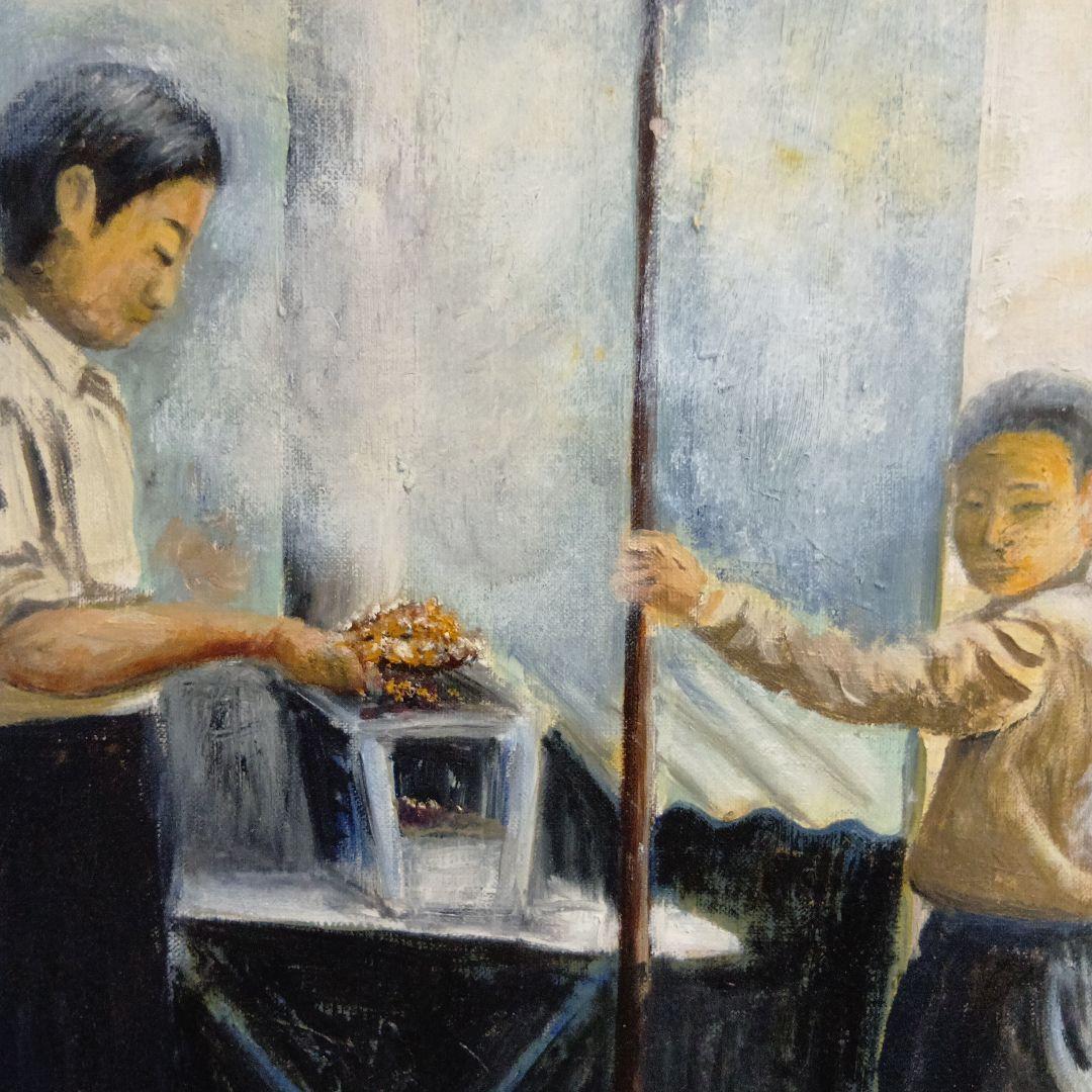 油彩画『北京の兄弟』M25号