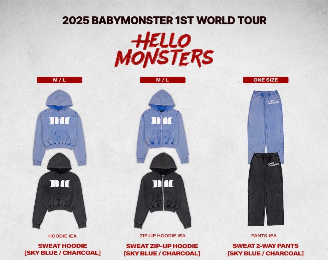 【希少】BABYMONSTER【HELLO MONSTER】スウェット※Lセット