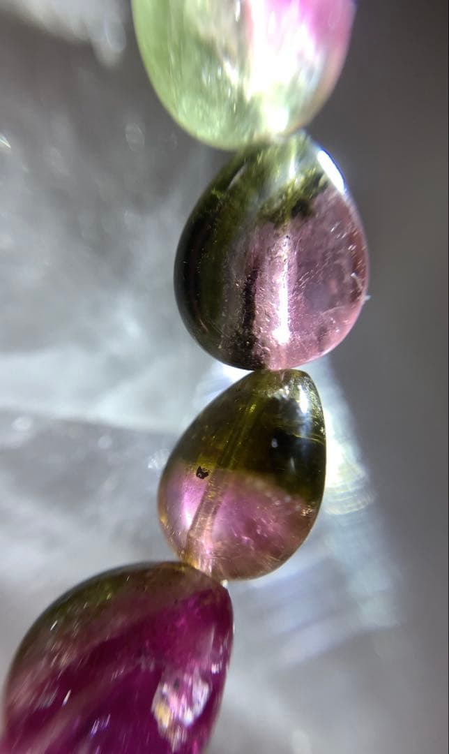 ★ユッキー様★ ウォーターメロントルマリン　雫型　ブレスレット　★高品質宝石質★