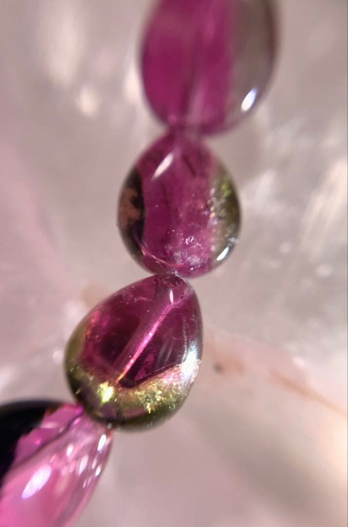 ★ユッキー様★ ウォーターメロントルマリン　雫型　ブレスレット　★高品質宝石質★