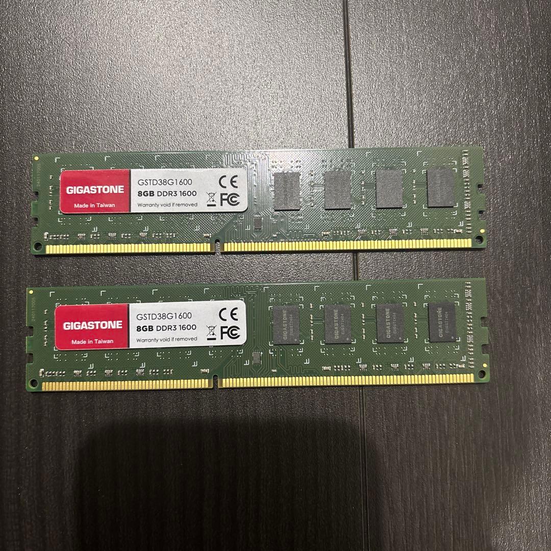 PCメモリ 16GB（8G×2） DDR3 1600 GIGASTONE