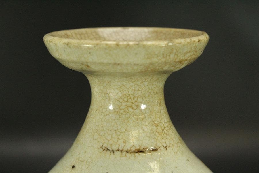 骨董 李朝 白磁 瓶 時代物(A445)