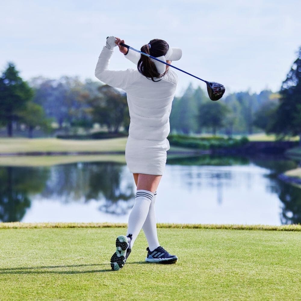 【L】秋冬 アディダス ゴルフ 保温 キルティング 中綿セットアップ