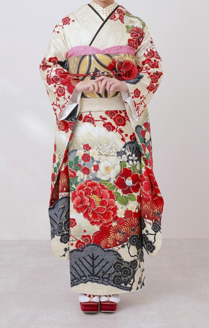 ≪美品≫正絹　振袖9点フルセット【877】【150cm~160cmの方用】