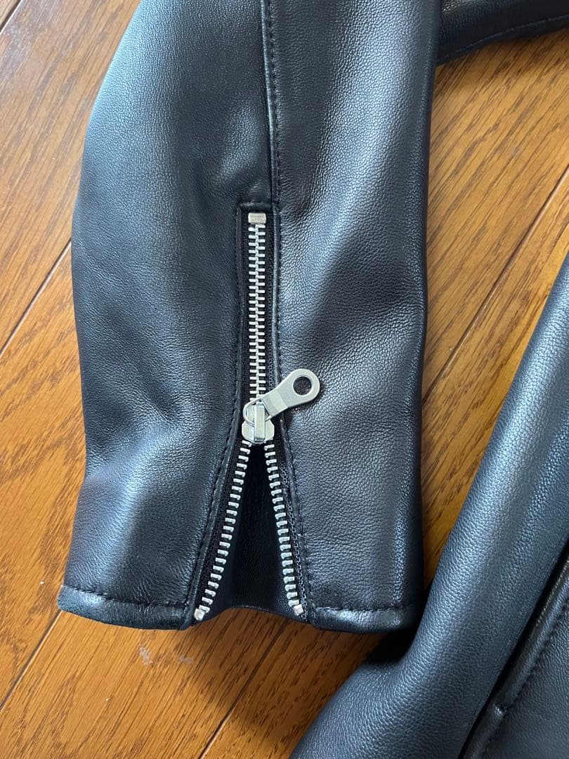 ◆shipsシップス　本革ラムレザージャケット　シングル黒L アローズビームス◆