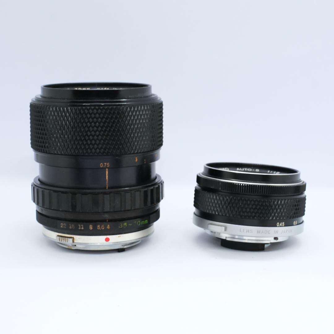 【美品】OLYMPUS OM-1 レンズ2本 木製グリップ付　フイルムカメラ