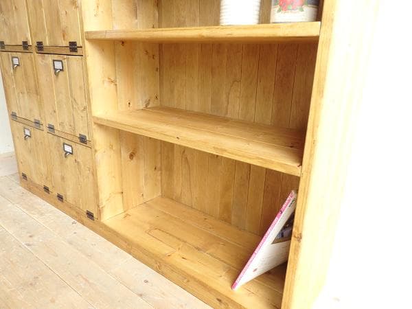 サイズデザインオーダー可ワイド６枚バッタンキャビネットナチュラルブラウン受注製作