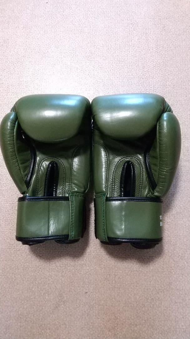 本革製WINDYボクシンググローブ 10oz オリーブ キックボクシング