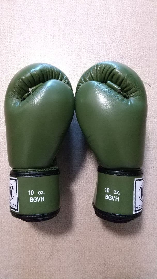 本革製WINDYボクシンググローブ 10oz オリーブ キックボクシング