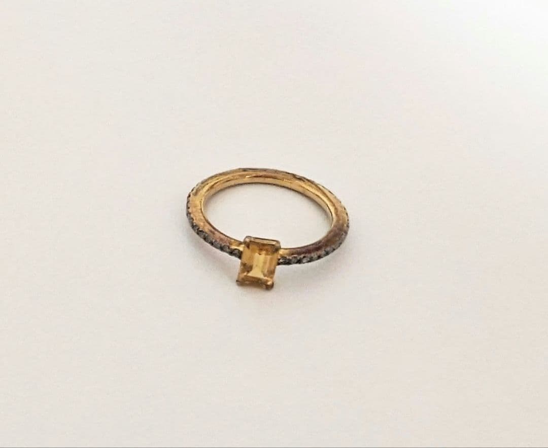 y*n様 artidaoud レクタングルシトリンパヴェダイヤモンドエタニティリ