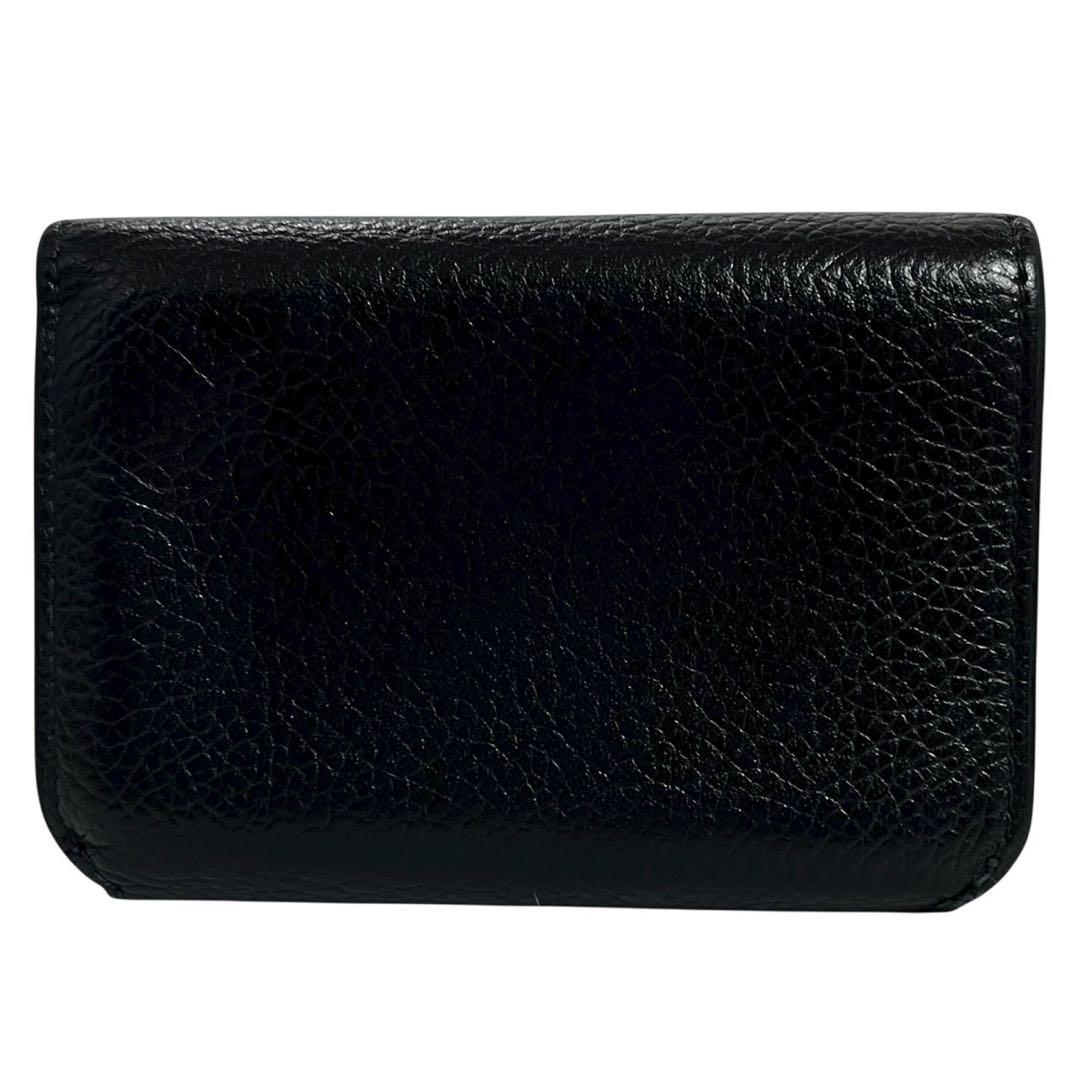 希少✨　バレンシアガ　三つ折り財布　ミニ財布　エブリデイ　レザー　ブラック　黒