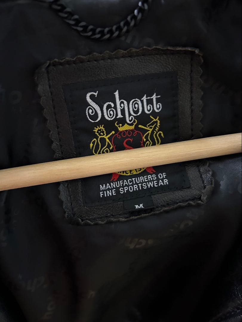 Schott シングルライダース襟付き