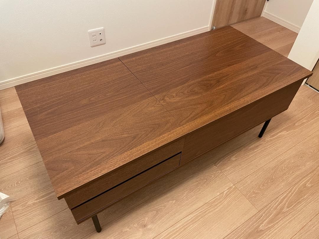 ウッド調ローテーブル 昇降式