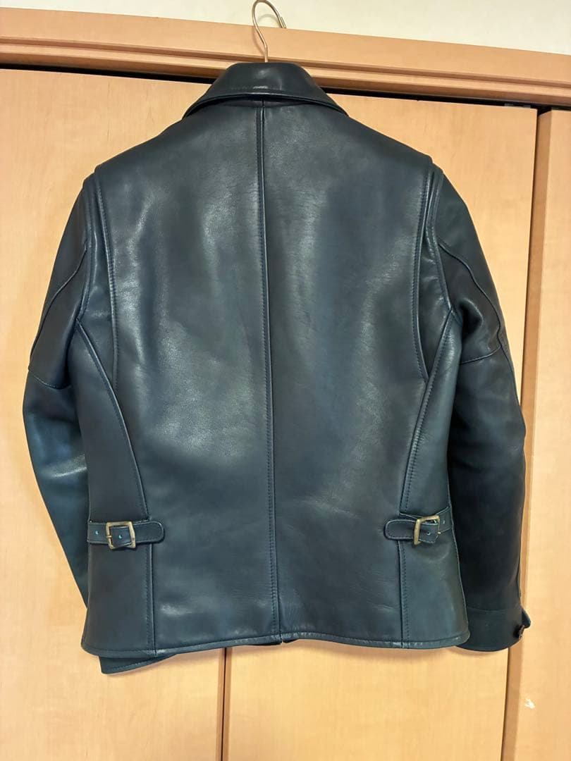 うなぎ　Y2LEATHER レザージャケット　ダークブルー　38