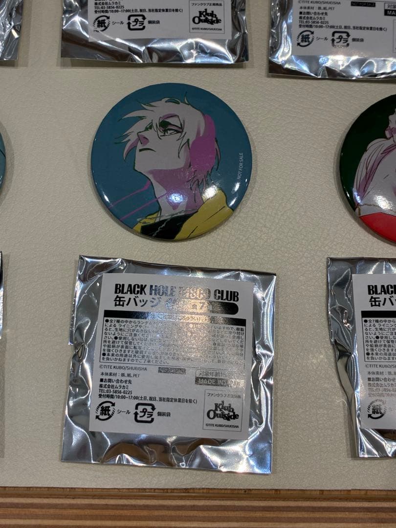 BLEACH BHDC DISCO おにぎりファンクラブ缶バッジ7種セット