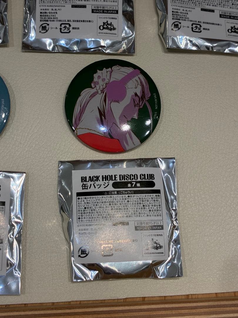 BLEACH BHDC DISCO おにぎりファンクラブ缶バッジ7種セット