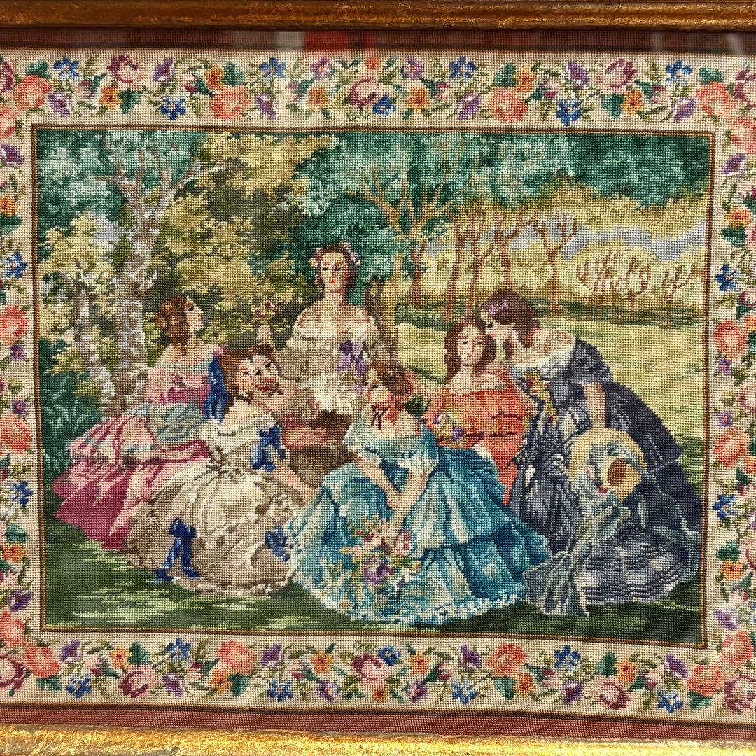 プチポアン 刺繍額