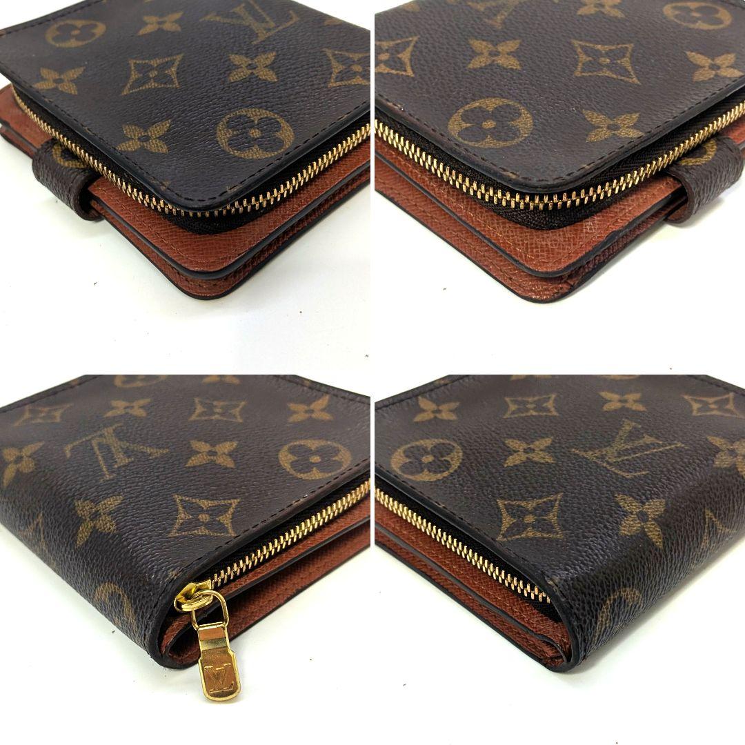 ルイヴィトン モノグラム コンパクト ジップ 二つ折り財布 B45