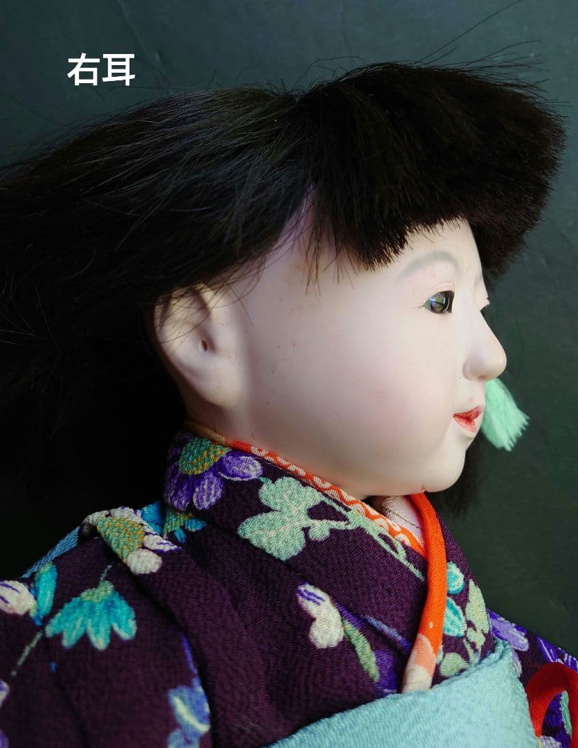 市松人形　小さな春水　昭和初期　10号　昭和初期　縮緬振袖　縮緬帯　アンティーク