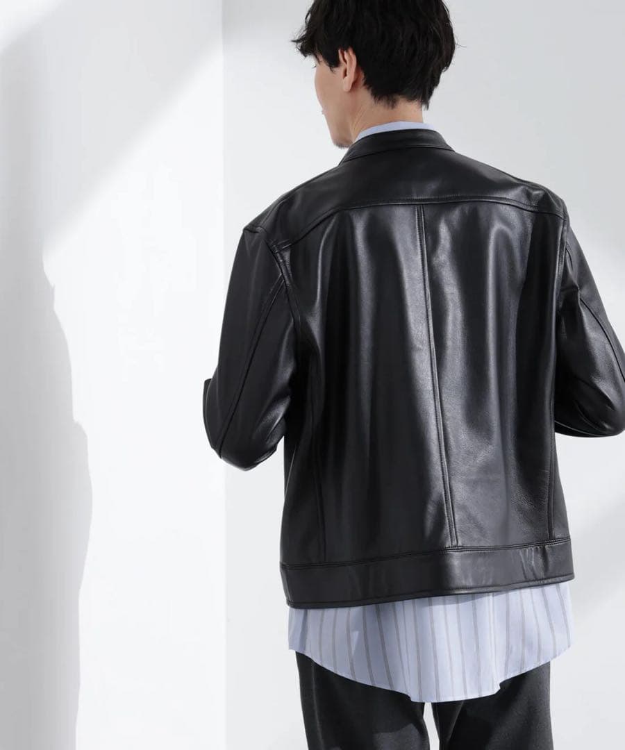 新品　ナノユニバース　ライトラムナッパシングルライダース　ジャケット　羊革