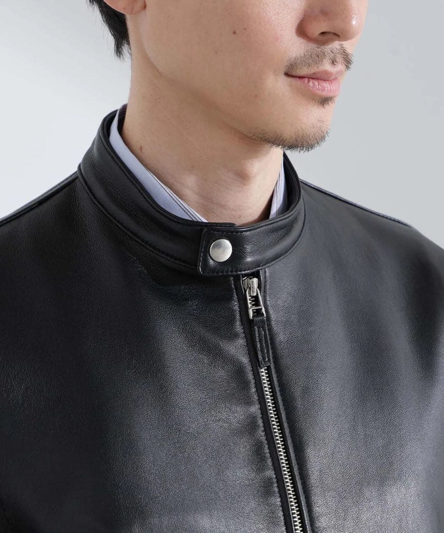 新品　ナノユニバース　ライトラムナッパシングルライダース　ジャケット　羊革