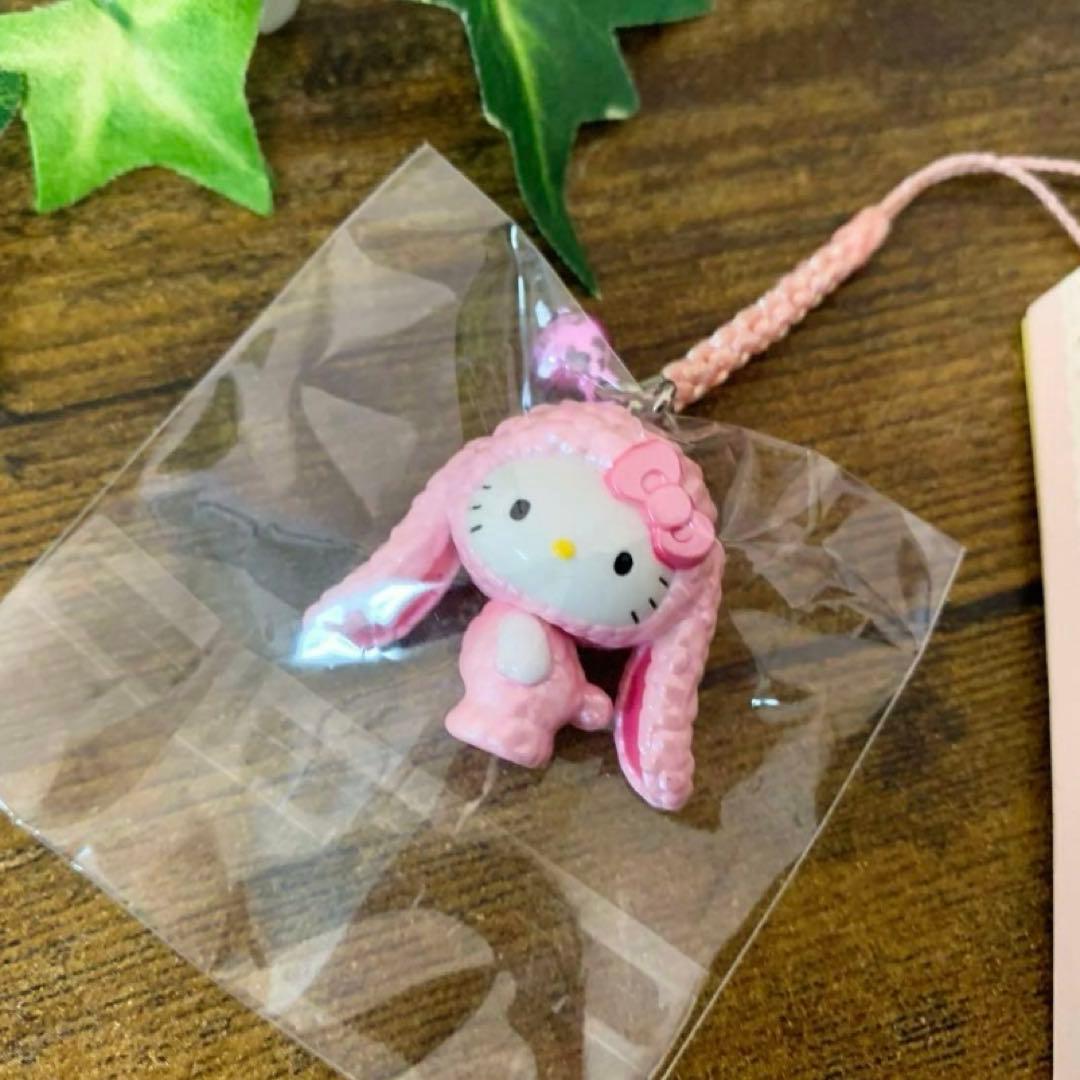 d*3様 ☆激レア☆ハローキティ 根付　ロップイヤー　ピンク　ストラップ　入手困