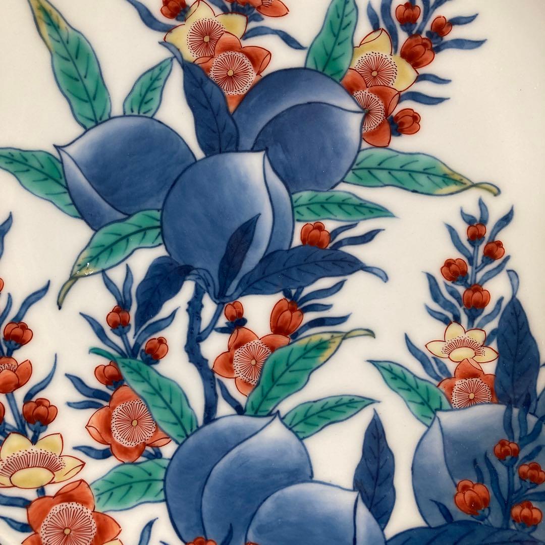 【今右衛門】色鍋島の伝統　日本の名窯　人間国宝　十三代今泉今右衛門作　錦桃絵　皿