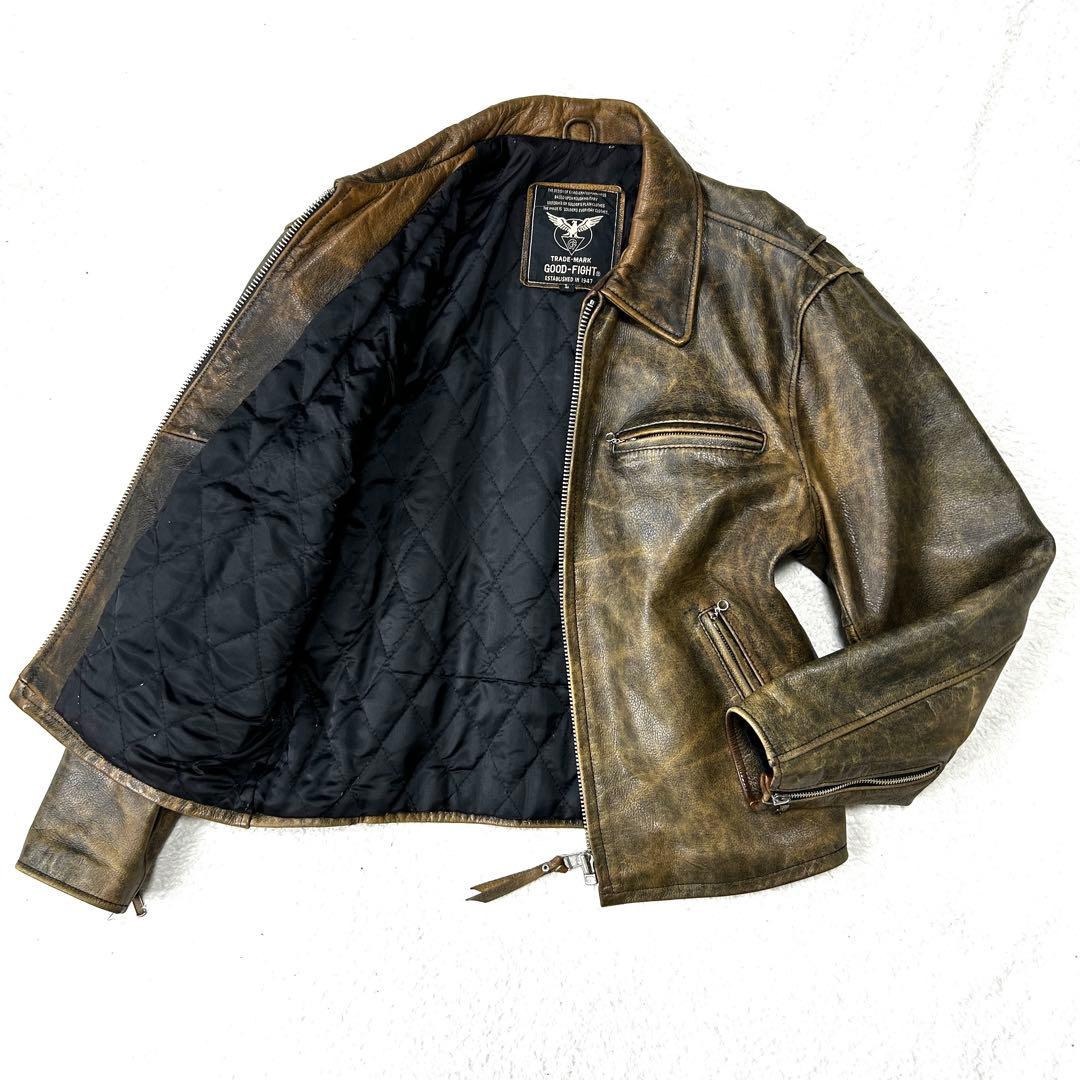 【L】 シングルライダース フライトジャケット ヴィンテージ加工