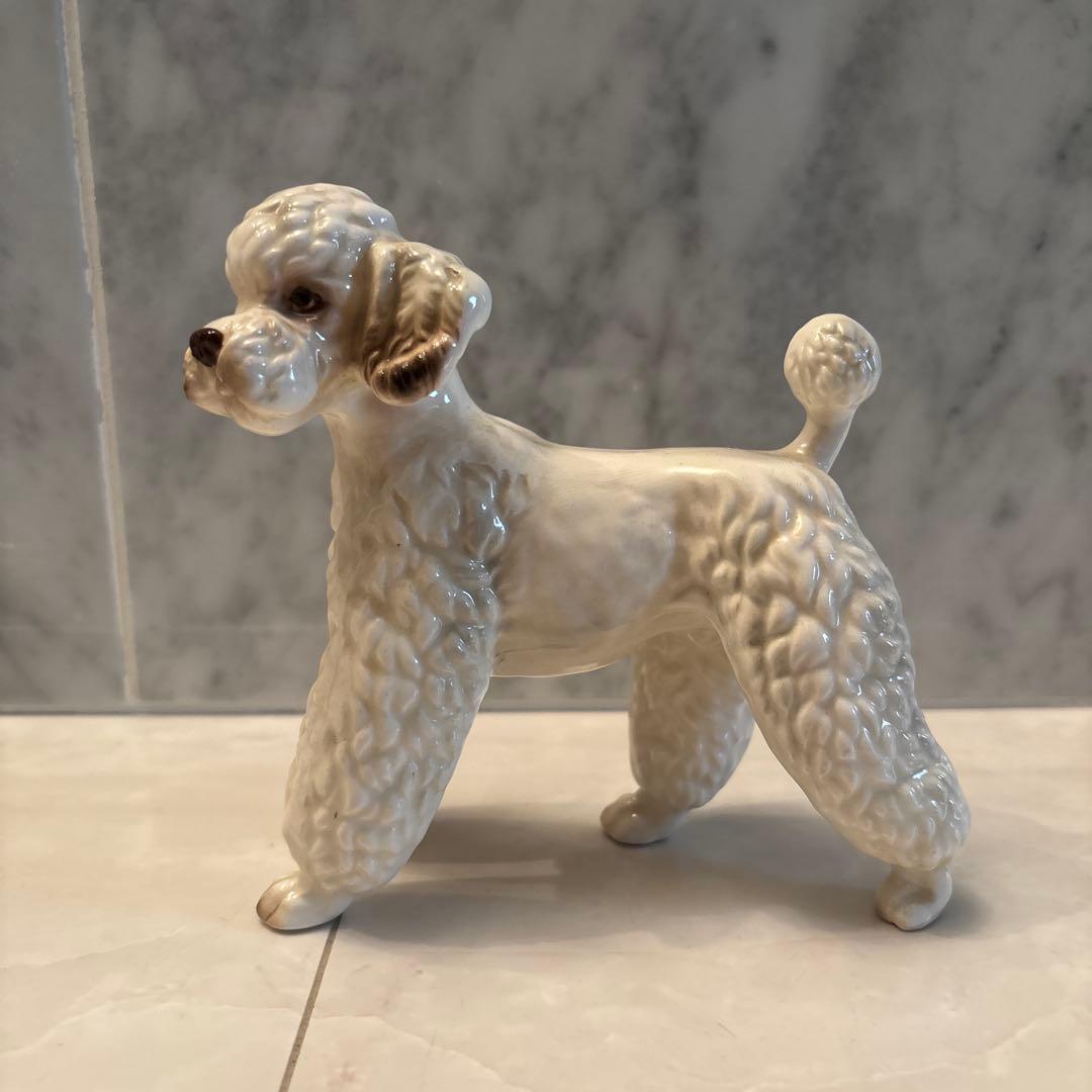 アメリカ80年代 手描きの知的な瞳や巻き毛が美しい雰囲気抜群のプードル陶器