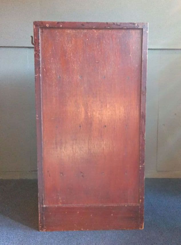 木製書類箱　三段棚　引き出し付き　昭和十一年　レトロ　ヴィンテージ