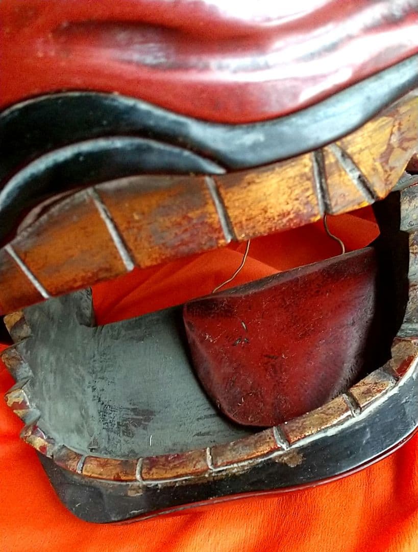 工芸品　木製　獅子頭 獅子舞　雄獅子