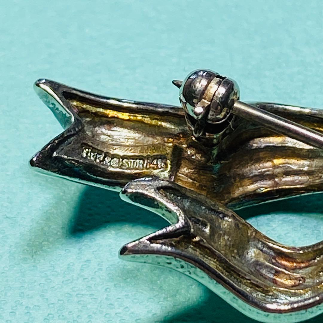 ティファニー　ビンテージリボンブローチ　STR 14K シルバー925 14K