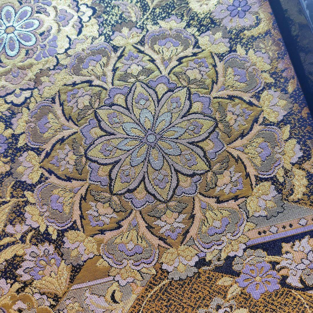 【逸品】袋帯 青銅彫金 華紋 唐花 着物 和装 訪問着 振袖 結婚式 成人式