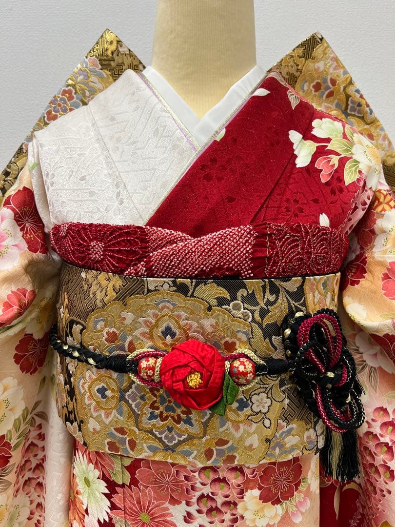 振り袖　フルセット　別誂長襦袢　金彩加工　刺繍入り　銀通し　半襟サービス　710