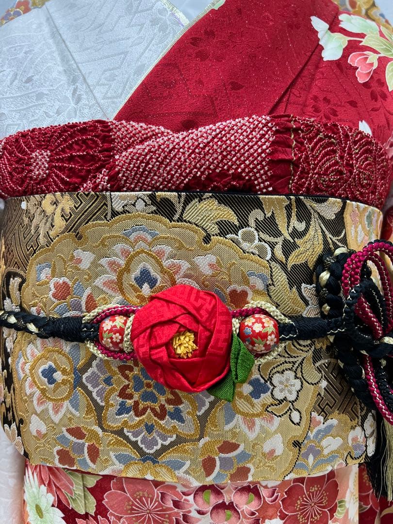 振り袖　フルセット　別誂長襦袢　金彩加工　刺繍入り　銀通し　半襟サービス　710