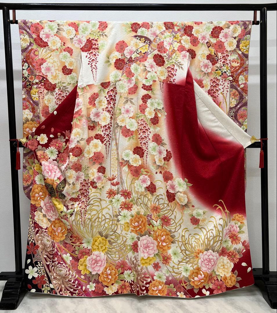 振り袖　フルセット　別誂長襦袢　金彩加工　刺繍入り　銀通し　半襟サービス　710