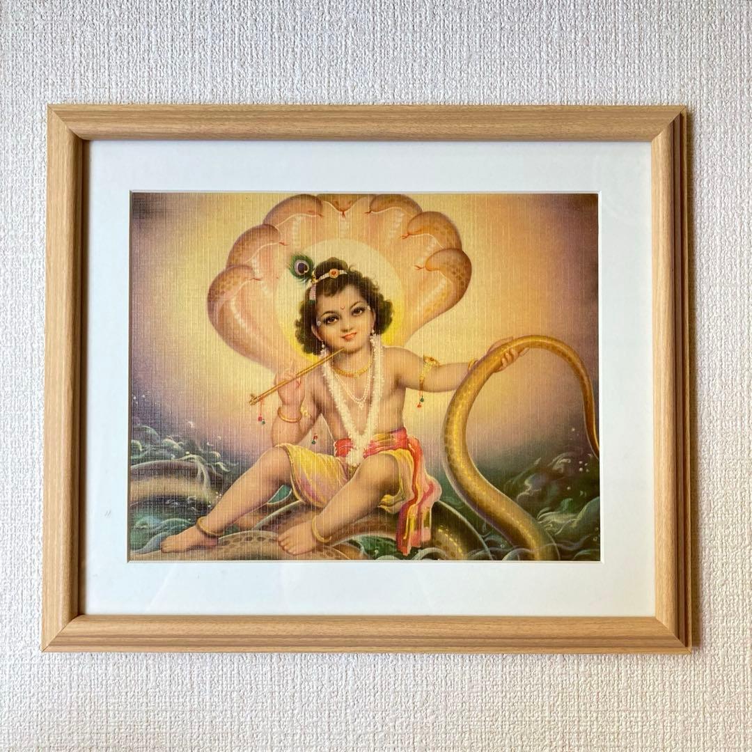 クリシュナ　ビンテージポスター　　　額縁付　リトグラフ
