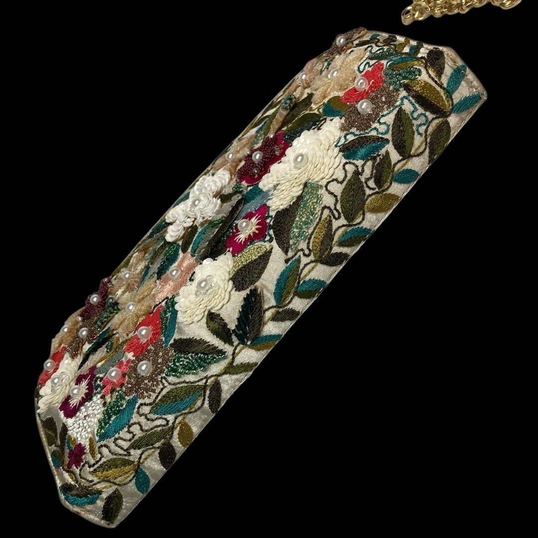 グレースコンチネンタル 2wayショルダーバッグ 花 ビーズ 刺繍 スパンコール