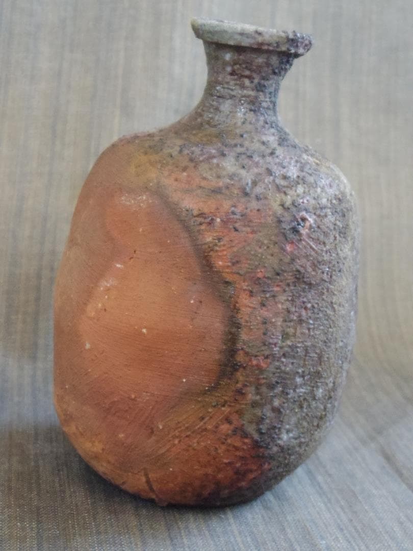 未使用★大森礼二★備前≪窯変≫徳利★胡麻・緋色