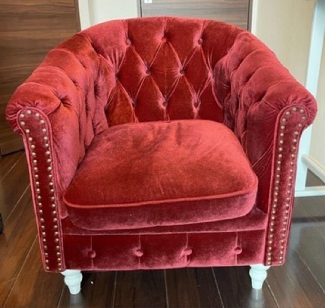 【美品】【送料無料】ヴィンセント　チェスターフィールド　赤