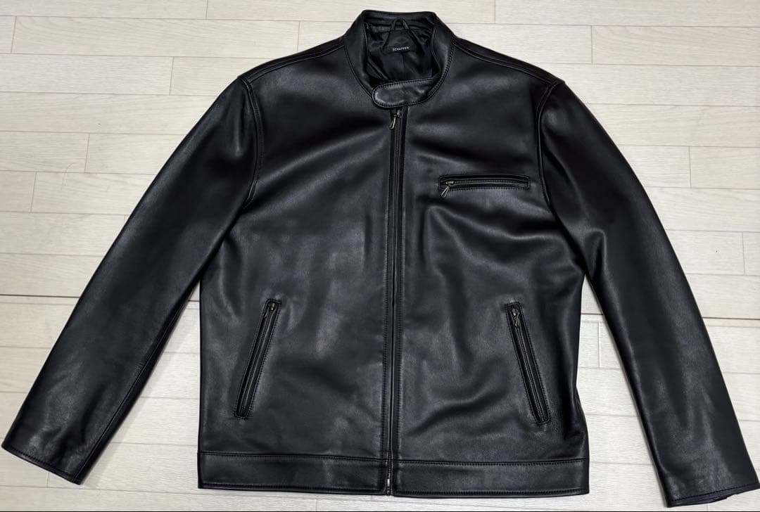 【極美品】schaffen 羊革リアルレザー ライダース希少Lサイズ ブラック