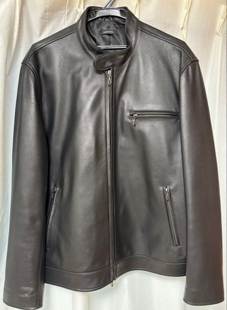 【極美品】schaffen 羊革リアルレザー ライダース希少Lサイズ ブラック