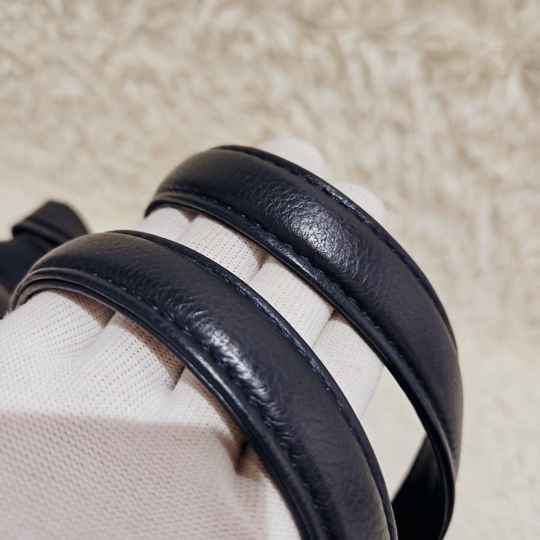 極美品 ランバン ビジネスバッグ A4可 オールレザー ネイビー PC収納 紺