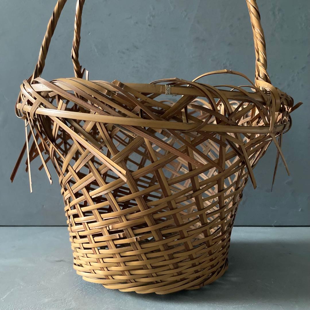 島村白峰斎 竹編み 花籠 茶道具 籠