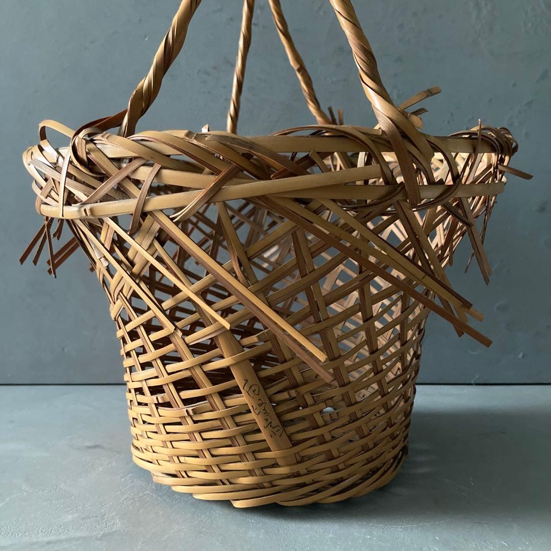 島村白峰斎 竹編み 花籠 茶道具 籠