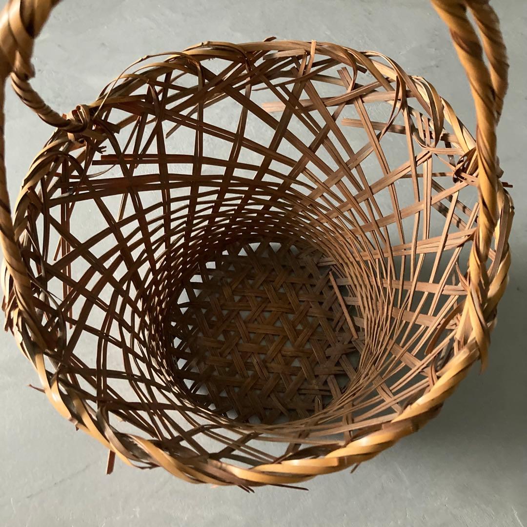 島村白峰斎 竹編み 花籠 茶道具 籠