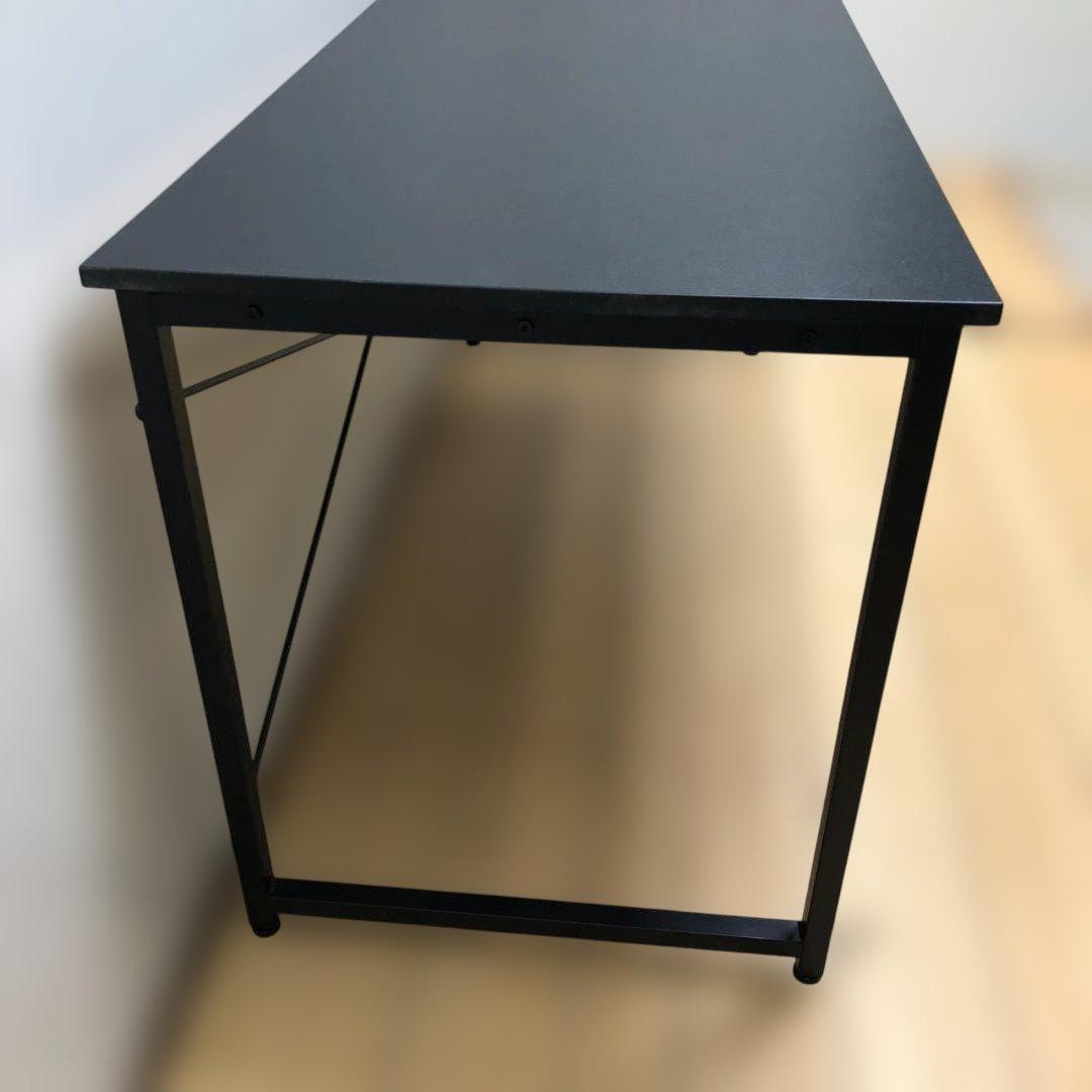 送料無料　シンプルデスク 幅140cm ブラック ワークデスク　250723-8